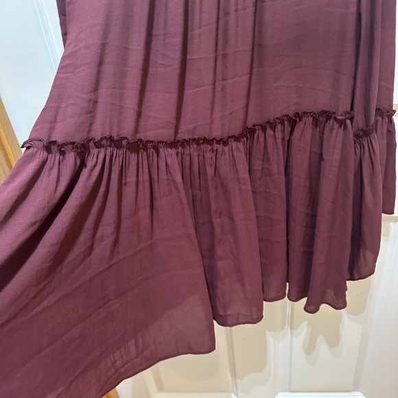 FREE PEOPLE Size Small Plum Size Medium Tiered Peasant Blouse BoHo Top - Picture 7 of 14